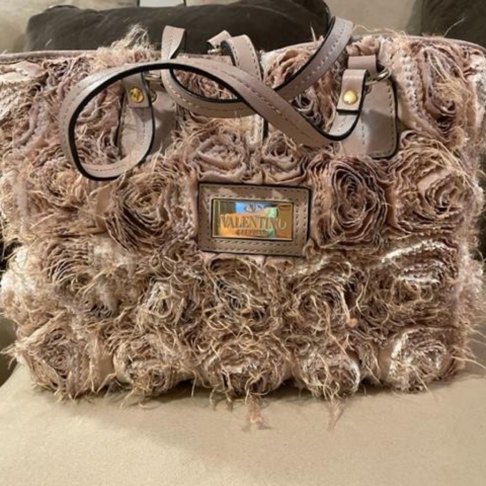 Valentino Cream "Rosette" Handbag